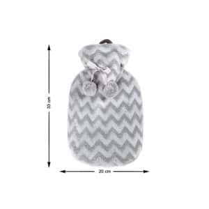 BOLSA DE AGUA CALIENTE 33X20CM GRIS RAYAS