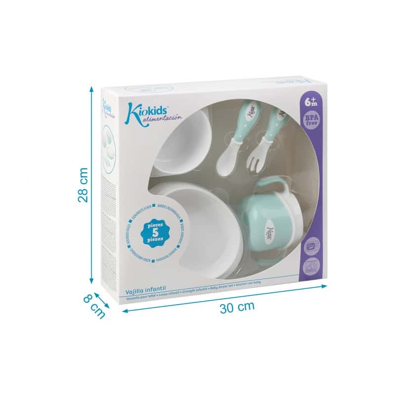 VAJILLA INFANTIL 5 PIEZAS AZUL - Imaxe 3