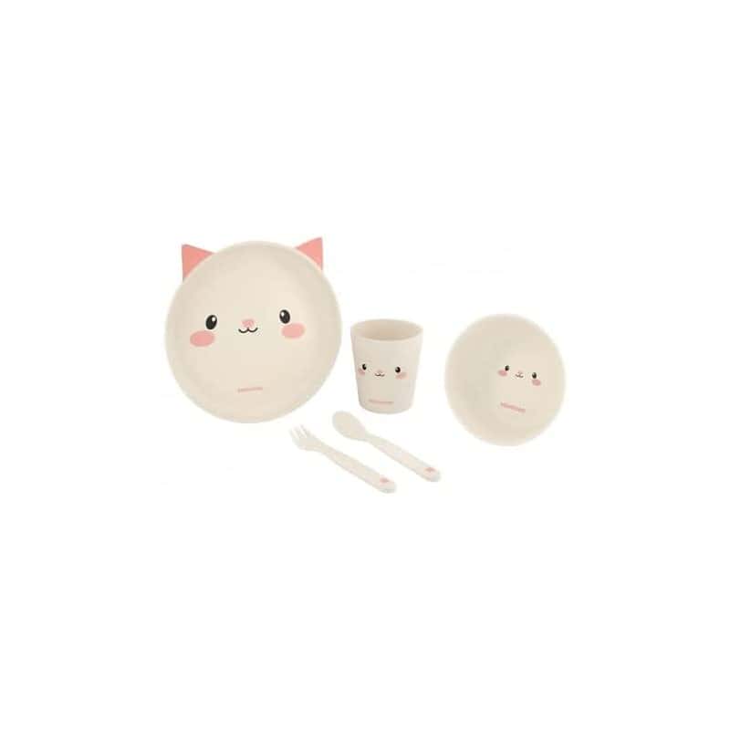 Kikkaboo Set De Vajilla De Bamboo Cat - Juegos de vajilla, unisex – Bild 3