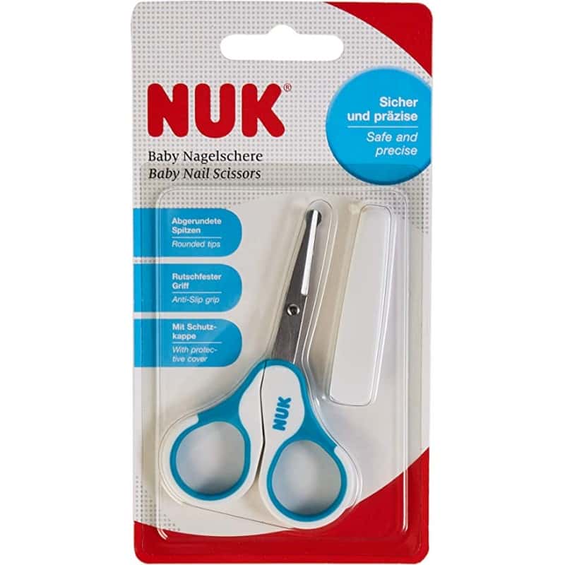 NUK 10256389 – Tijeras para Uñas de bebé, azul, 1 unidad