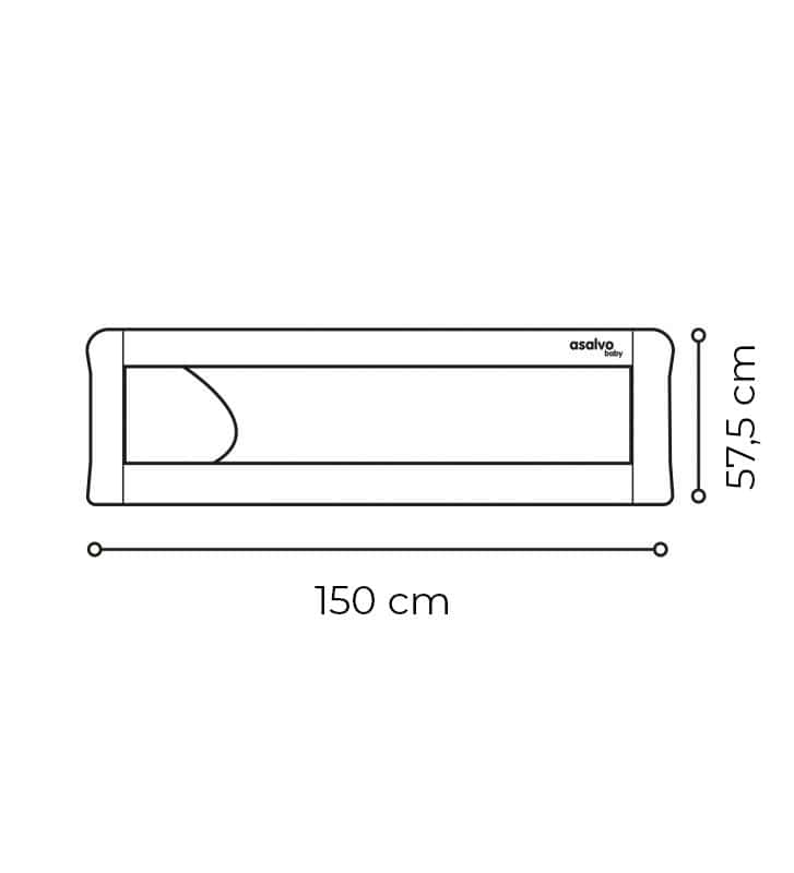 Barrera de Cama 2-1 de 150cm para cama Nido o Standard Baby Celeste de Asalvo - Imagen 2