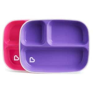 Pack 2 Platos Compartimentos Splash Morado/Rosa de Munchkin