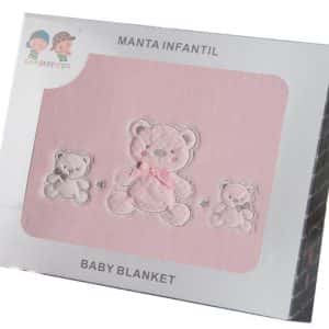 MANTA TERCIOPELO ROSA de GAMBERRITOS