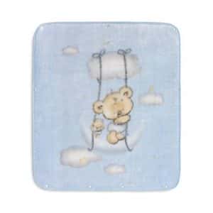 Manta Saco Terciopelo Multiusos OSITO azul de Interbaby