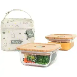 Herméticos y bolsa isotérmica ecoSquare frog de Miniland