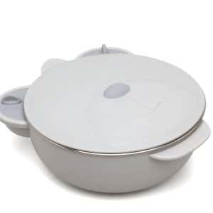 Cuenco térmico de acero inoxidable gris de Kiokids